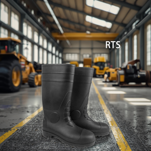 Üst düzey S5 Wellington Unisex anti-statik PVC ayakkabılar çelik ayak ve orta taban madencilik tarım su geçirmez iş güvenlik yağmur çizmeleri - Product Image 1