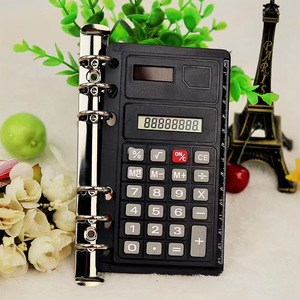 Calculadora de bolsillo con función portátil A5 A6 Mini Calculadora de 6 agujeros para Carpeta de hojas sueltas Notebook School Office Supply