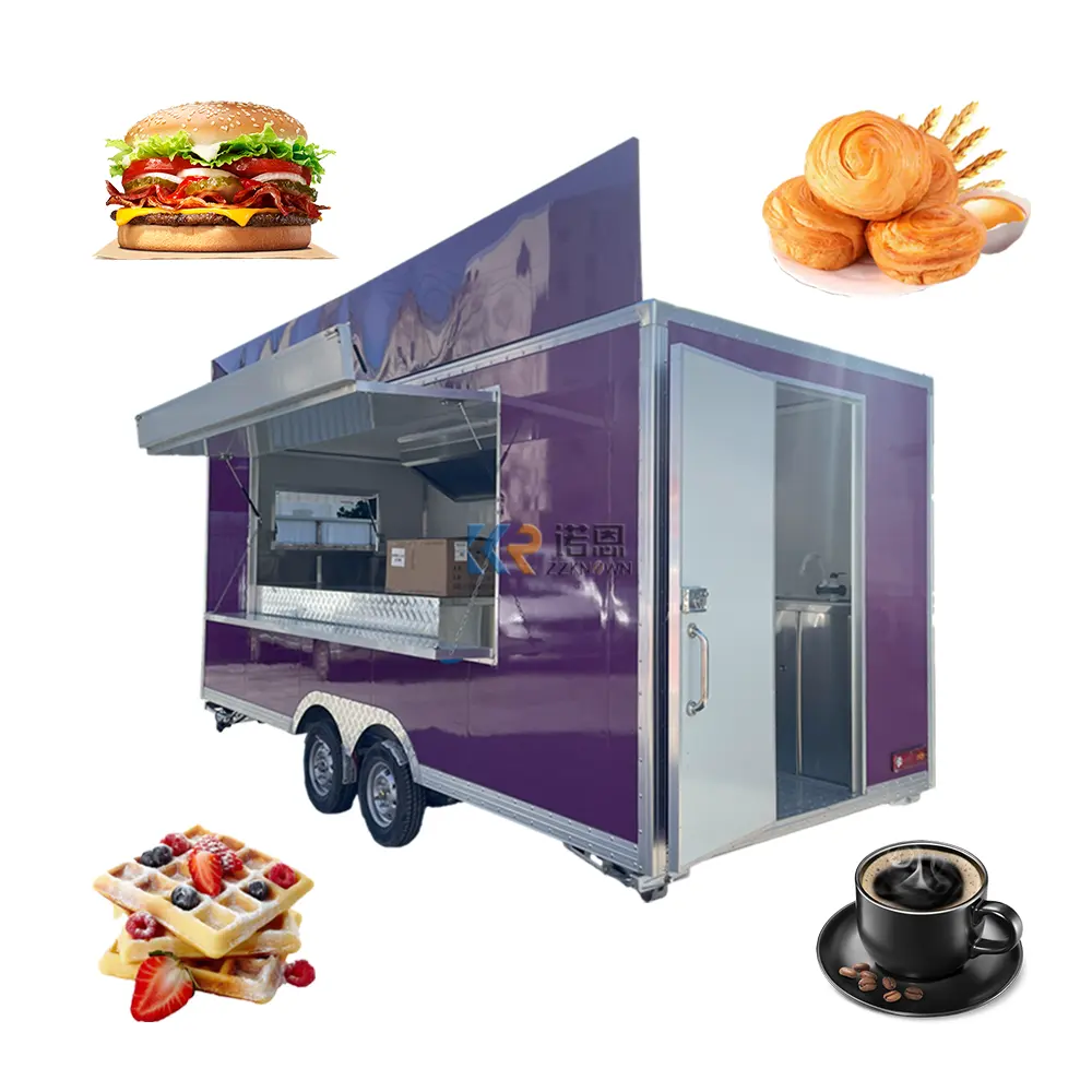 2024 Caminhão De Alimento Com Cozinha Van Perfeito Carrinho De Móveis Café Móvel Totalmente Equipado Sorvete Café Fast Food Truck Para Venda