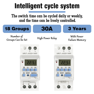 Elettronico settimanale 7 giorni programmabile interruttore digitale Timer relè di controllo AC 220V 230V 10A 16A Din Rail THC15A 30A DC 12V 24V 1NO - Product Image 4