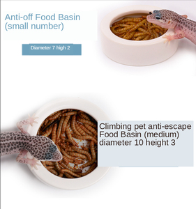 Barbarous BG büyüme TC 01-03 yuvarlak seramik tırmanma pet sürüngen <span class=keywords><strong>gecko</strong></span> yılan önler kaçış yiyecek kasesi besleyici hayvan mama kabı