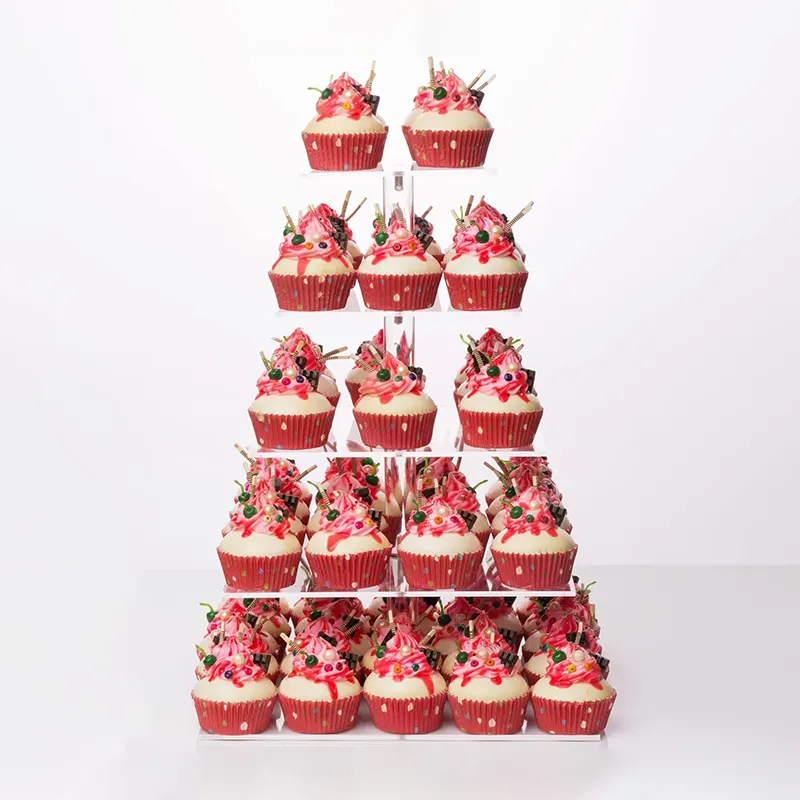 Espositore per Cupcake in acrilico personalizzato con torre per albero da Dessert per feste di compleanno