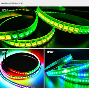 WS2812 WS2812B WS2811 LED striscia luminosa 5050 lampada perline insegna al neon pixel intelligenti indirizzabili doppio segnale RGB colore pieno striscia LED - Product Image 3