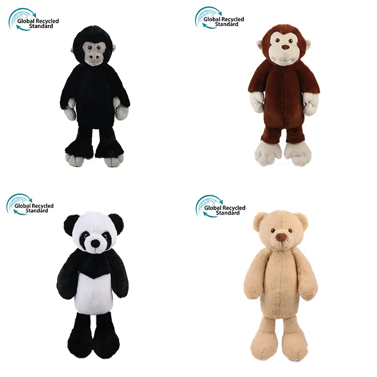 plush stuffed bear/panda/orangutan/chimpanzee toys made of 100% recycled material