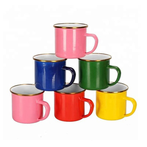 2024定制logo印刷厂钢金属杯搪瓷杯套装促销 - Product Image 1