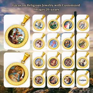 Giveluck Saint Michael Các Tổng lãnh thiên thần 18K mạ vàng thép không gỉ Christian Mặt dây chuyền bùa hộ mệnh cho nam giới và phụ nữ - Product Image 5