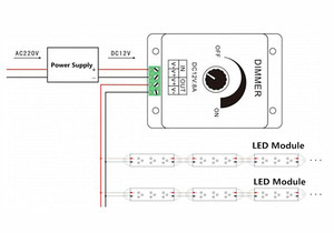 Выключатели со светодиодным индикатором DC 12V 24V 8A Регулируемая Яркость Диммер контроллер для лампы накаливания Газа Драйвер один цвет светодиодные ленты света - Product Image 6