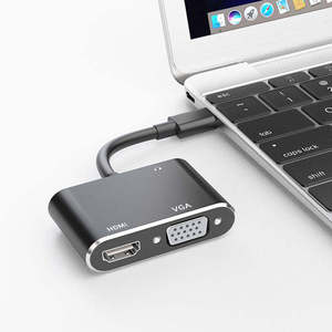 Adaptador USB 1080 a HDMI VGA 2 en 1, Hub con HDMI y VGA para monitores de PC, HDMI y Proyecto, 3,0 P, venta al por mayor