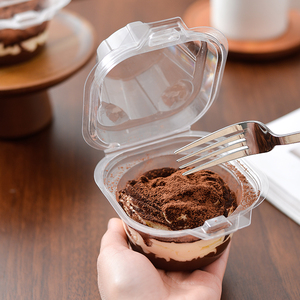 Cá nhân rõ ràng <span class=keywords><strong>cupcake</strong></span> hộp duy nhất <span class=keywords><strong>cupcake</strong></span> clamshells bao bì nhà máy tùy chỉnh khóa thiết kế món tráng miệng cốc bánh hộp nhựa - Product Image 3