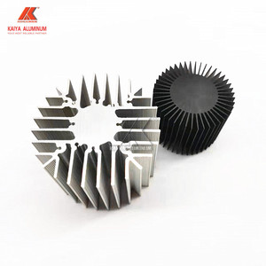 Circular Cob Smd Led Heat Sink <strong>50mm</strong> Round Led Radiator Extruded Aluminium Black <strong>Heatsink</strong> - Product Image 5