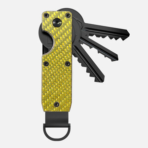 Wholesale Brand New <strong>Luxury</strong> 3D Carbon Fiber Aluminum Card <strong>Key</strong> Holder Organizer with Custom Brand Logo Exclusive Metal <strong>Key</strong> Chains - Product Image 3