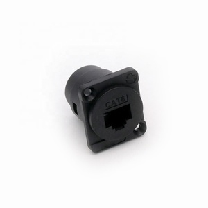 RJ45 Connector, CAT.6, D <strong>Type</strong> 8P8C, Plastic Shell+Copper Pins, Panel Mount Chassis RJ45 Female Socket <strong>Network</strong> Connector - Product Image 2