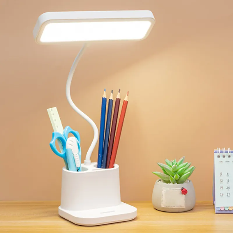 مصباح إضاءة LED للكتب متعدد الوظائف صغير قابل لإعادة الشحن USB قابل لإعادة الشحن لحماية العين من أجل التعلم في الأماكن المغلقة والقراءة ومكتب الدراسة