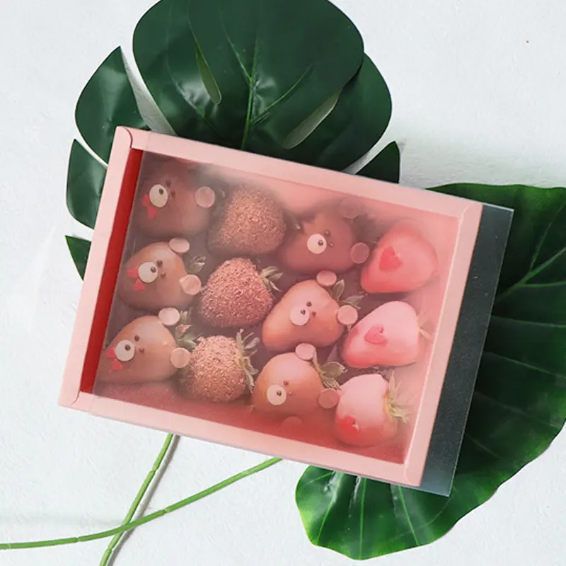 Scatole di fragole rivestite di cioccolato di lusso personalizzate Bestyle confezioni con divisori