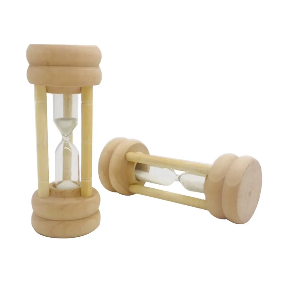 Mini-horloge en bois promotion 1 3 5 minutes, liquide flottant, horloge de cuisine, minuterie de sable en verre,