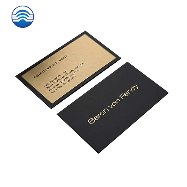 Özel siyah renk boyutu baskı Metal isim kartı tutucu altın folyo kartvizit