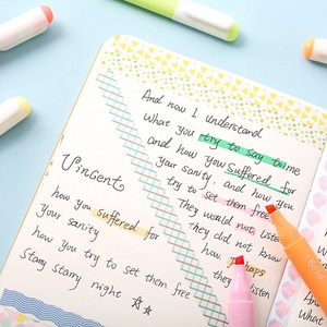 Customizable Erasable <strong>Highlighters</strong> Set Double Sided <strong>Chisel</strong> and Fine <strong>Tip</strong> Assorted Colors Fluorescent <strong>Highlighter</strong> Markers Pens - Product Image 3