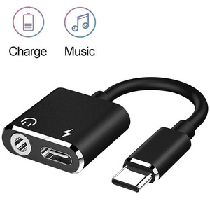 Tip C 3.1 2-in-1 USB C erkek 3.5mm adaptör kulaklık Aux ses ve şarj dönüştürücü için hoparlör monitör için ses ve şarj - Product Image 4