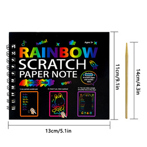 Tự Làm Scratch Paper Art Set Scratch Arts Vẽ Máy Tính Xách Tay Cầu Vồng Scratch Giấy Cho Trẻ Em 10 Trang - Product Image 4