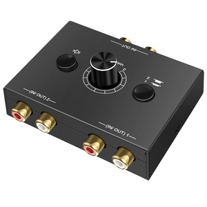 用于有源扬声器的R/L RCA立体声音频开关音频切换器手动选择器分离器盒音频共享2输入1输出 - Product Image 1