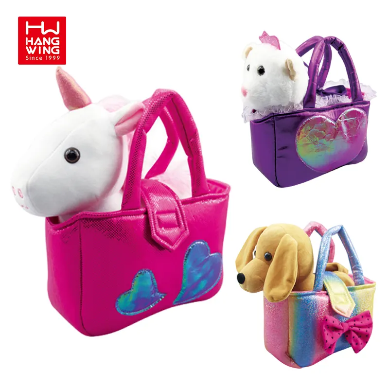 HW TOYS-Bolso de mano de felpa de algodón PP para niños, animales, ovejas, unicornios, cachorros, muñecas, regalos nuevos 2023