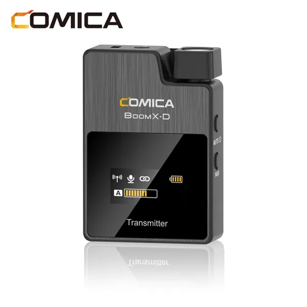 COMICA BoomX-D TX 2.4G-جهاز إرسال للميكروفون لاسلكي متعدد الوظائف رقمي متعدد الوظائف ثنائي القناة متوافق مع الكاميرا والهاتف