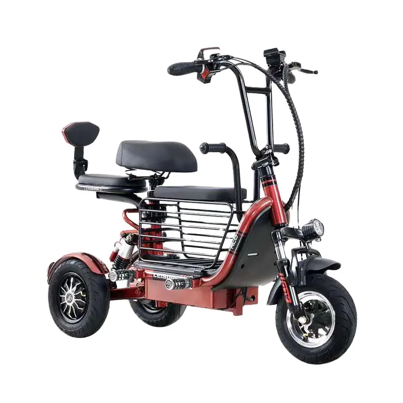 Электрический скутер, Электровелосипеды с двумя сидениями и переносками для домашних животных, электрические скутеры для взрослых и детей