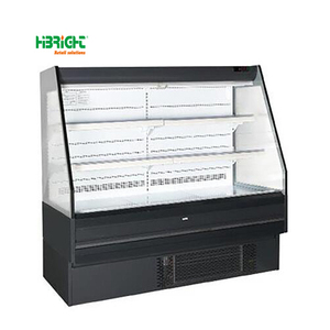 Supermarket Mall <strong>Stand-Up</strong> Open Air Curtain Display for Drinks Curved Body Stainless Air Cooler with Fan Cooling for <strong>Chiller</strong>