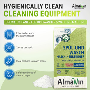 Almawin thương hiệu máy rửa chén và máy giặt sạch hơn 2x100g chống lại bụi bẩn limescale & mùi thuần chay hữu cơ chất tẩy rửa - Product Image 3