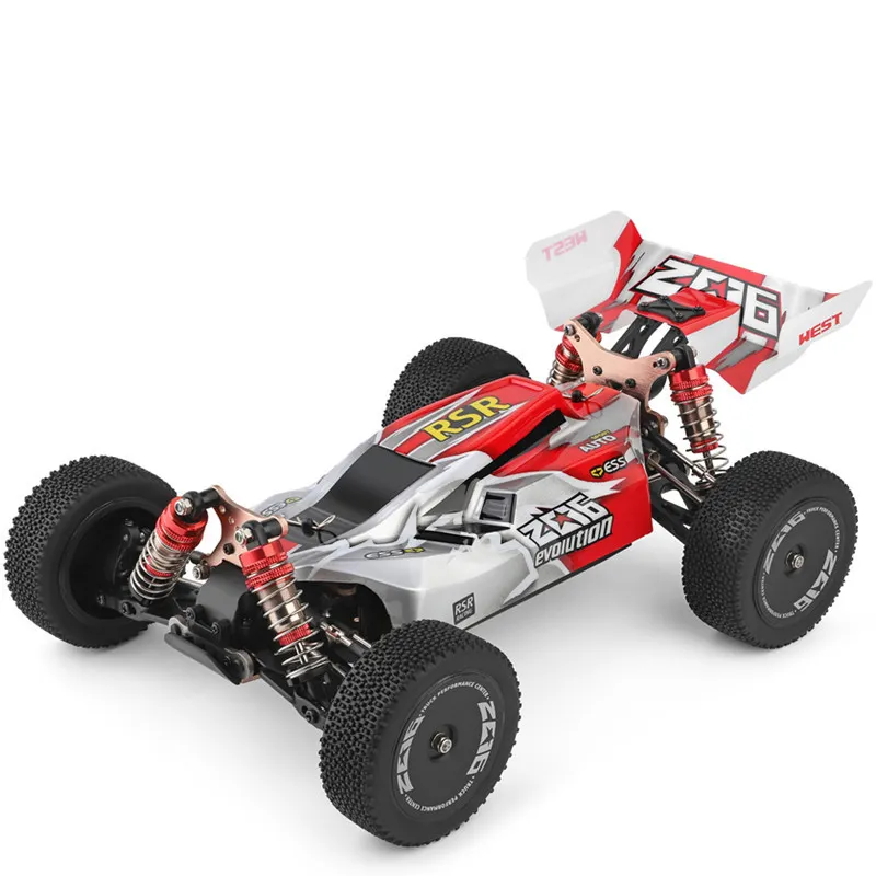 Wltoys-coche teledirigido de alta velocidad 4x4 para niños, juguete eléctrico con Control remoto, 60 km/h, chasis de Metal, regalo, 144001, 1/14, 4WD