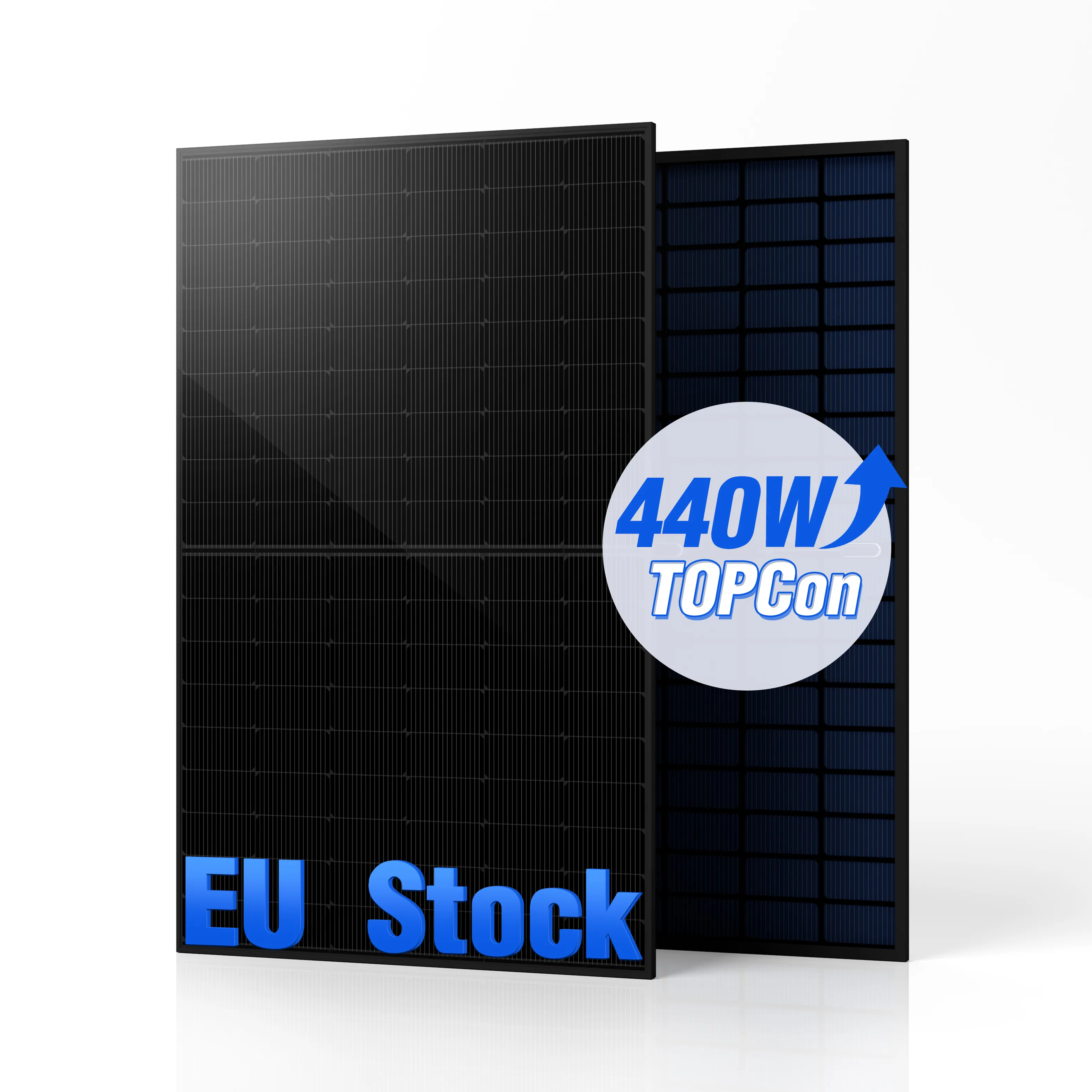 Entrepôt de l'UE stock allemagne panneau solaire monocristallin maison entièrement noir 430w 440w panneaux solaires 410w cadre noir module pv