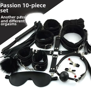 Erotic SM Strap Sexspielzeug 4 Farben 7 Stück Bondage Kit Slave Game Leder Plüsch Handschellen BDSM Fetisch Bondage Set Bett fesseln Sm - Product Image 5