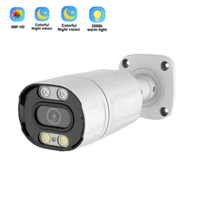 Cámara de seguridad IP POE de 5MP, luz LED, micrófono incorporado, visión nocturna, impermeable, bala, CCTV, con Audio, 4 Uds.