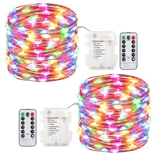 16.4 Feet 50 Led Fairy <strong>Lights</strong> Battery Operated with <strong>Remote</strong> Control <strong>Timer</strong> Waterproof Copper Wire Twinkle <strong>String</strong> <strong>Lights</strong> - Product Image 2