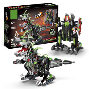 Juguete de dinosaurio controlado por aplicación ensamblar juguete DIY 2 en 1 Kit De ciencia STEM para niños programación bloques de construcción Robots - Product Image 1