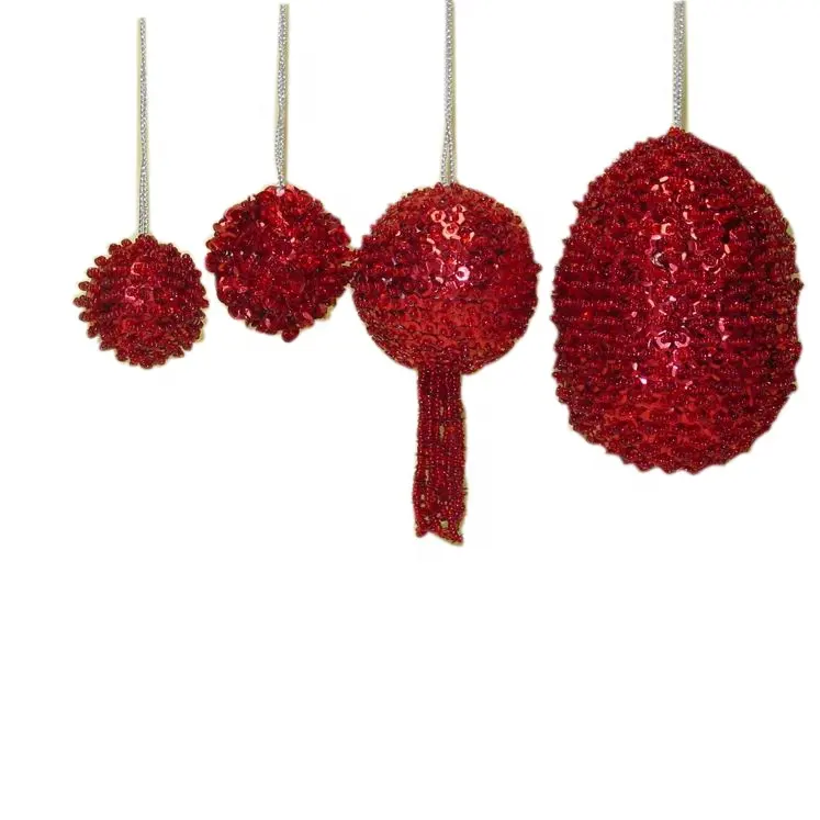 Antico e unico nuovo rosso perline palla albero di natale ornamenti appesi per il giorno di natale speciale decora il tuo interno