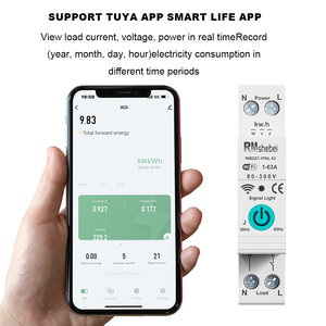RMshebei 63A Leistungs schalter Tuya Smart <span class=keywords><strong>Switch</strong></span> 220V Miniatur Smart Life Wifi <span class=keywords><strong>Timer</strong></span> 1P Stromzähler Automatisches Wieder schließen