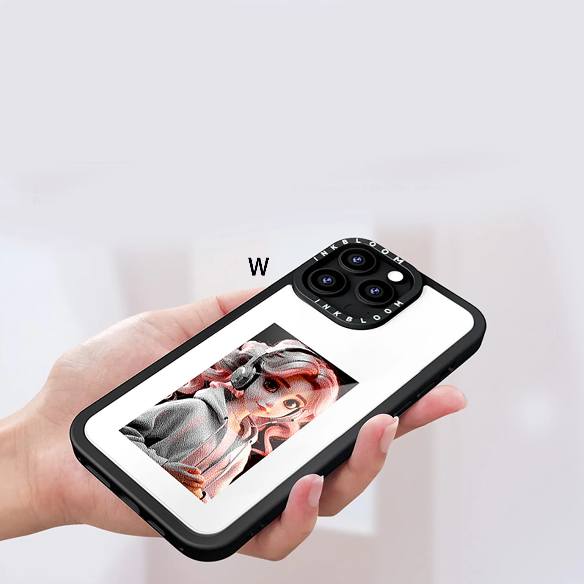 غطاء هاتف DIY ذكي للصور بحبر إلكتروني يمكن تخصيصه غطاء هاتف عرض فوري بحبر للشاشة الخلفية لهاتف أيفون 13/14 15