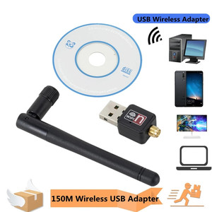 WiFiワイヤレスネットワークカードUSB2.0150M 802.11 b/g/nラップトップPCミニWi-fiドングル用の回転可能なアンテナ付きLANアダプター