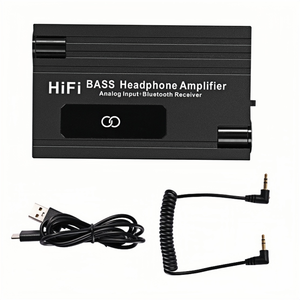 Amplificador de auriculares HiFi BASS, amplificador de auriculares recargable, salida de entrada AUX de 3,5mm con Control de volumen, receptor Bluetooth para teléfono - Product Image 6