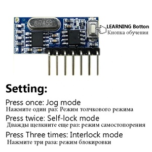 433 MHz Wireless RF Receiver Learning Code Decoder <strong>Module</strong> 4-Channel <strong>Output</strong> DIY Kit for Remote <strong>Control</strong> Encoding 1527