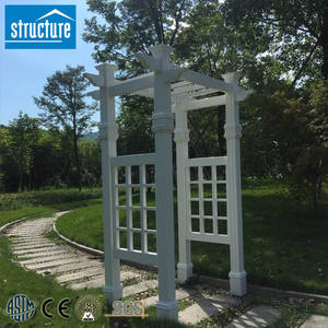 Pérgola de jardín de PVC para exteriores moderna con techo de persiana impermeable madera tratada a presión tipo natural pabellón <span class=keywords><strong>Gazebo</strong></span> y pérgola - Product Image 2