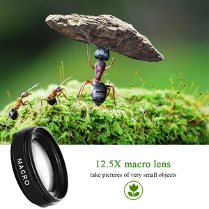 2 1 telefon kamera Lens 0.45X geniş açı 12.5X makro klip on cep telefonu Lens ile iPhone Android fotoğraf