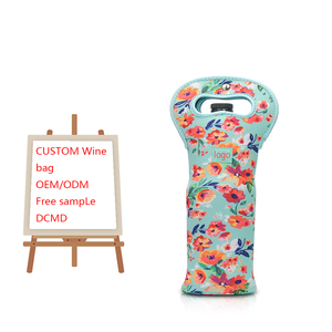 Garrafa personalizada Isolada <span class=keywords><strong>Neoprene</strong></span> 750ML Vinho Garrafa Cooler Bag Transportadora Tote Bag Personalizado À Prova D' Água <span class=keywords><strong>Neoprene</strong></span> Garrafa Cooler Bag