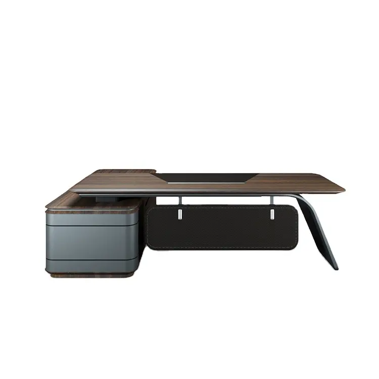 High-End Luxury L Shape CEO Boss Table MDF legno Executive grande tavolo da ufficio mobili da scrivania moderni