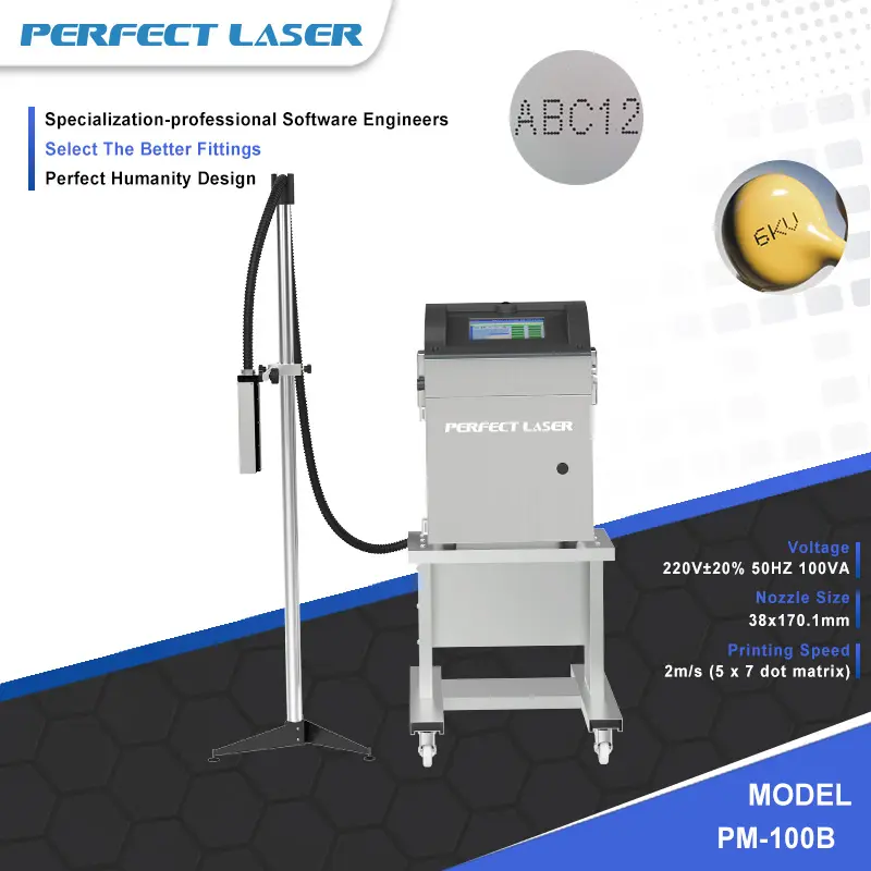 Perfeito laser portátil contínuo papel/plástico/metal/vidro/madeira industrial Lote código inkjet impressoras impressão pintura máquina