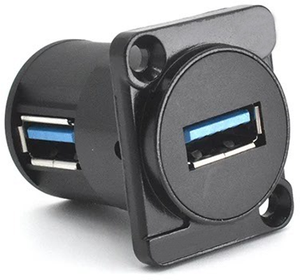 90度D形USB3.0 a型母插座直角USB3.0耦合器5Gbps USB XLR法兰安装适配器USB连接器 - Product Image 1
