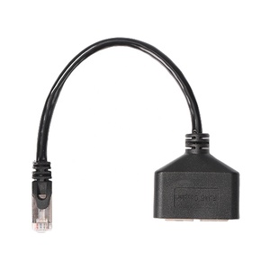 อะแดปเตอร์ตัวแยกสัญญาณ RJ45,อะแดปเตอร์ตัวแยกสัญญาณเครือข่ายอีเทอร์เน็ตตัวเชื่อมต่อ Extender สายเคเบิล1ถึง2ปลั๊ก RJ45 - Product Image 5