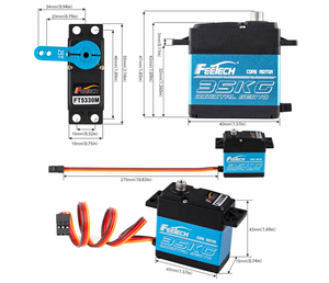 FT5330M 35kg High Torque Steel Gear Servo <strong>Arduino</strong> Servo for Robotic DIY, RC Car (<strong>Control</strong> Angle 180)toy Robots, Industrial Robot
