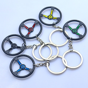 Practical Metal Keychain Decoration 3D Steering Wheel Shape Vehicle Pendant UV Enamel <strong>Printing</strong> for Backpack and Car <strong>Keys</strong> - Product Image 1